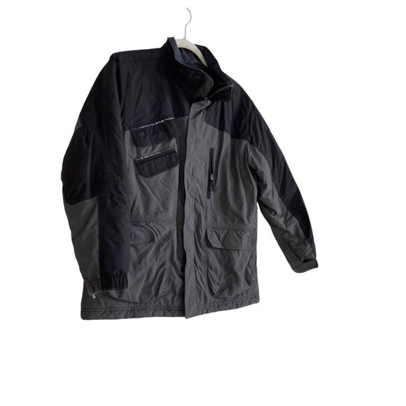 Y2K Youth LL Bean Two Tone Gray Thinsulate Nylon Full Zip Winter Coat Size 14/16 - Picture 4 of 16